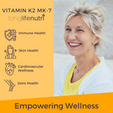 LongLifeNutri Vitamin K2 MK-7 capsules back label showing ingredients