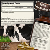 Lonvera Grass Fed Beef Liver Capsules open bottle showing capsules