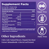 Loom Calming Drink Mix 105g back view with ingredient list
