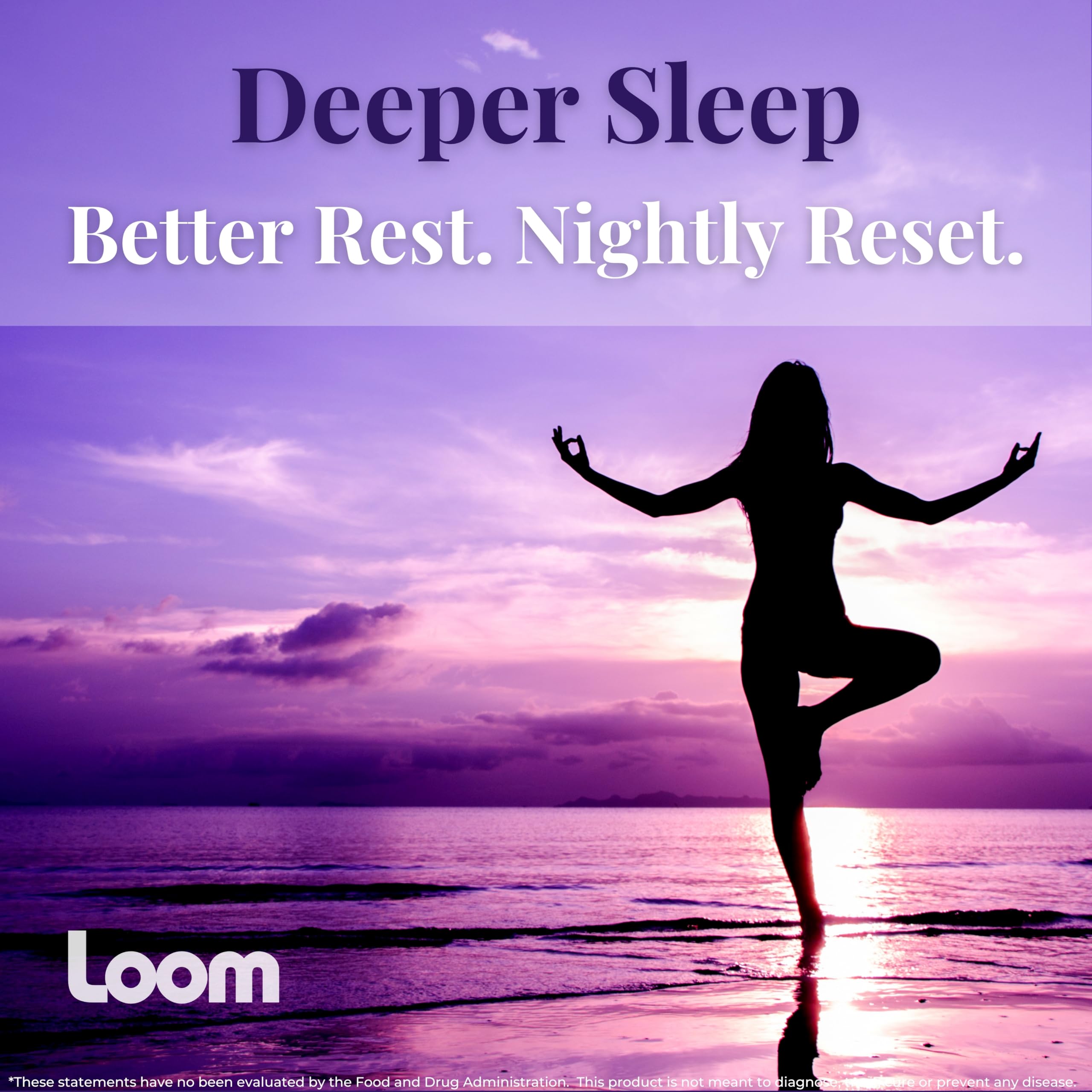 Loom Calming Drink Mix 105g with lifestyle setting and tea