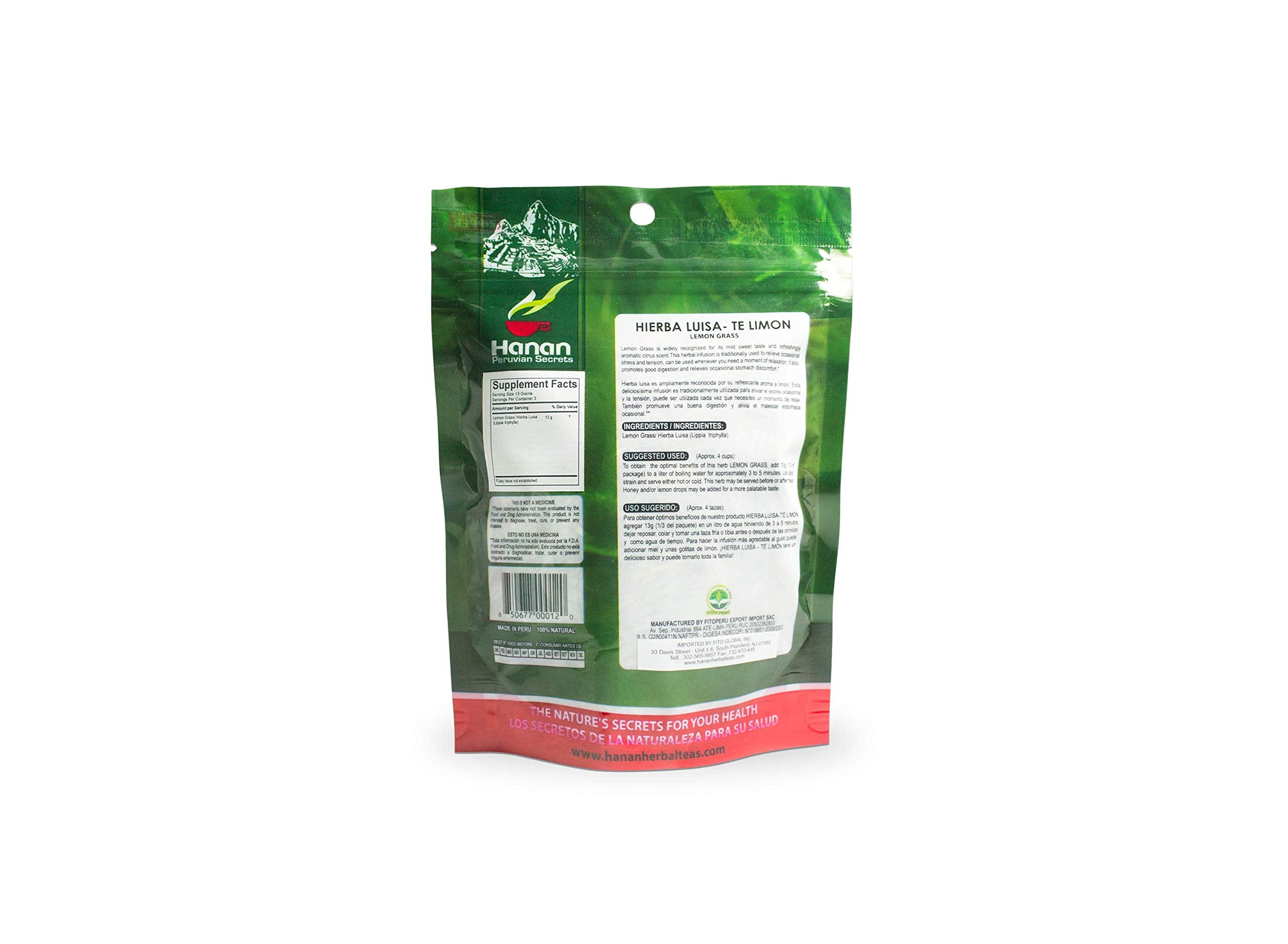 Loose leaf Lemon Grass from HANAN PERUVIAN SECRETS