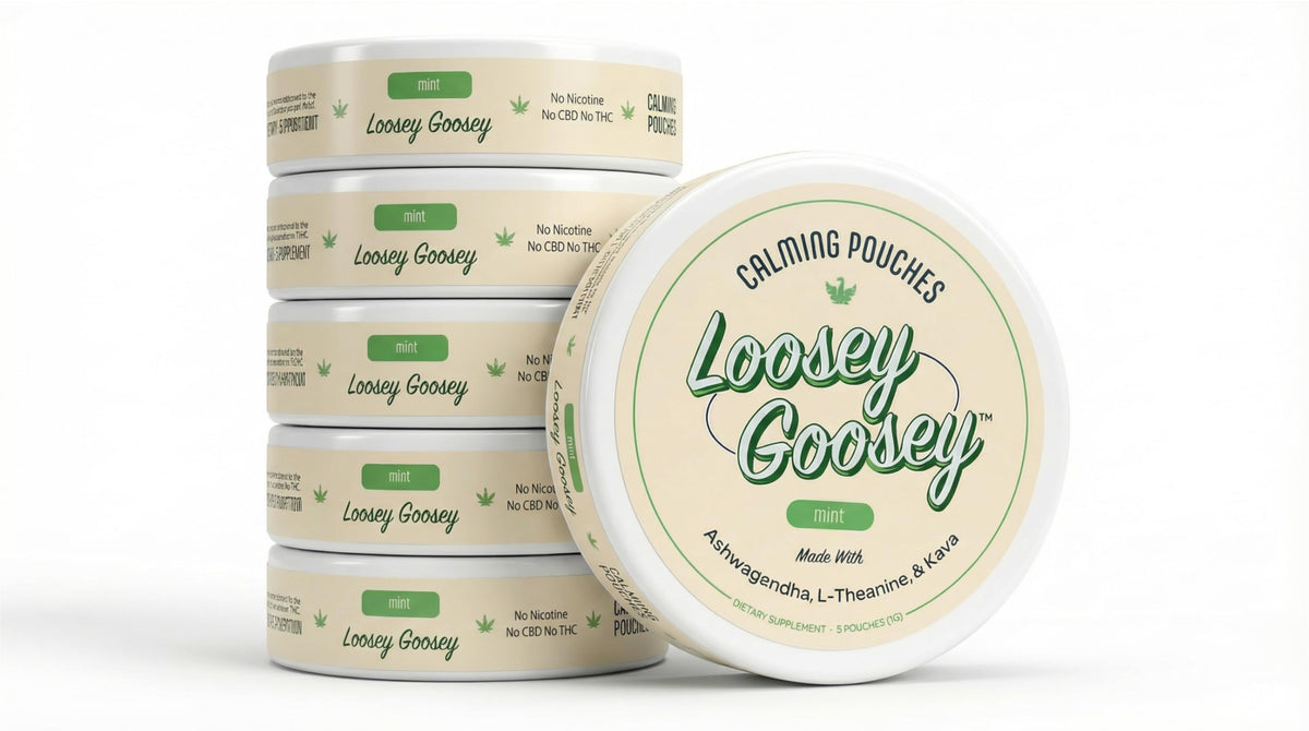 Loosey Goosey Herbal Supplement 5-Pack Mint Flavour front view