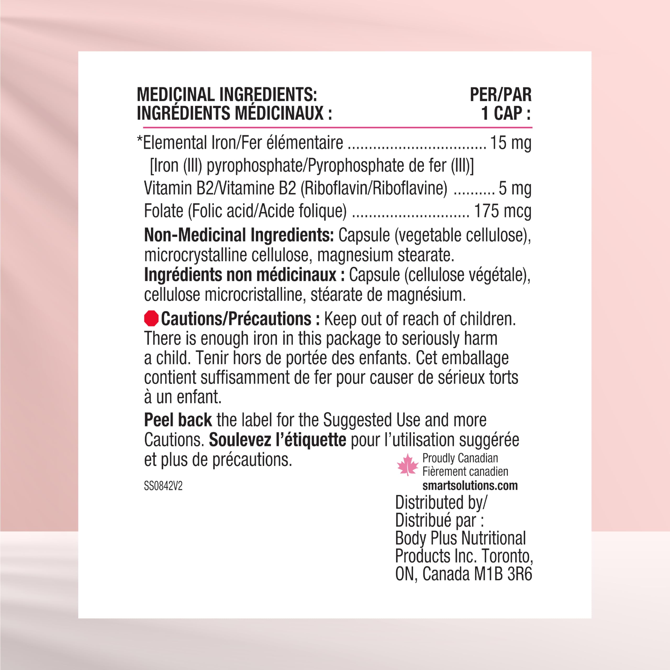 Lorna Vanderhaeghe Ironsmart Liposomal Iron 15mg Capsules with ingredients list