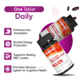 Losoki Iron Supplement capsules on a wooden surface
