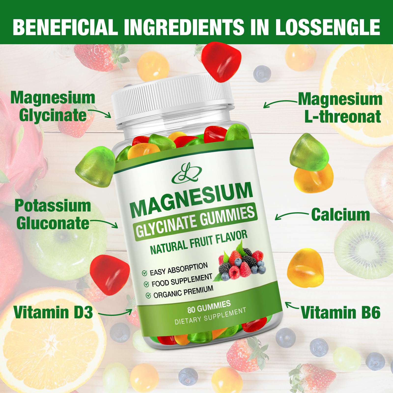 LOSSENGLE Magnesium Glycinate Gummies ingredients list