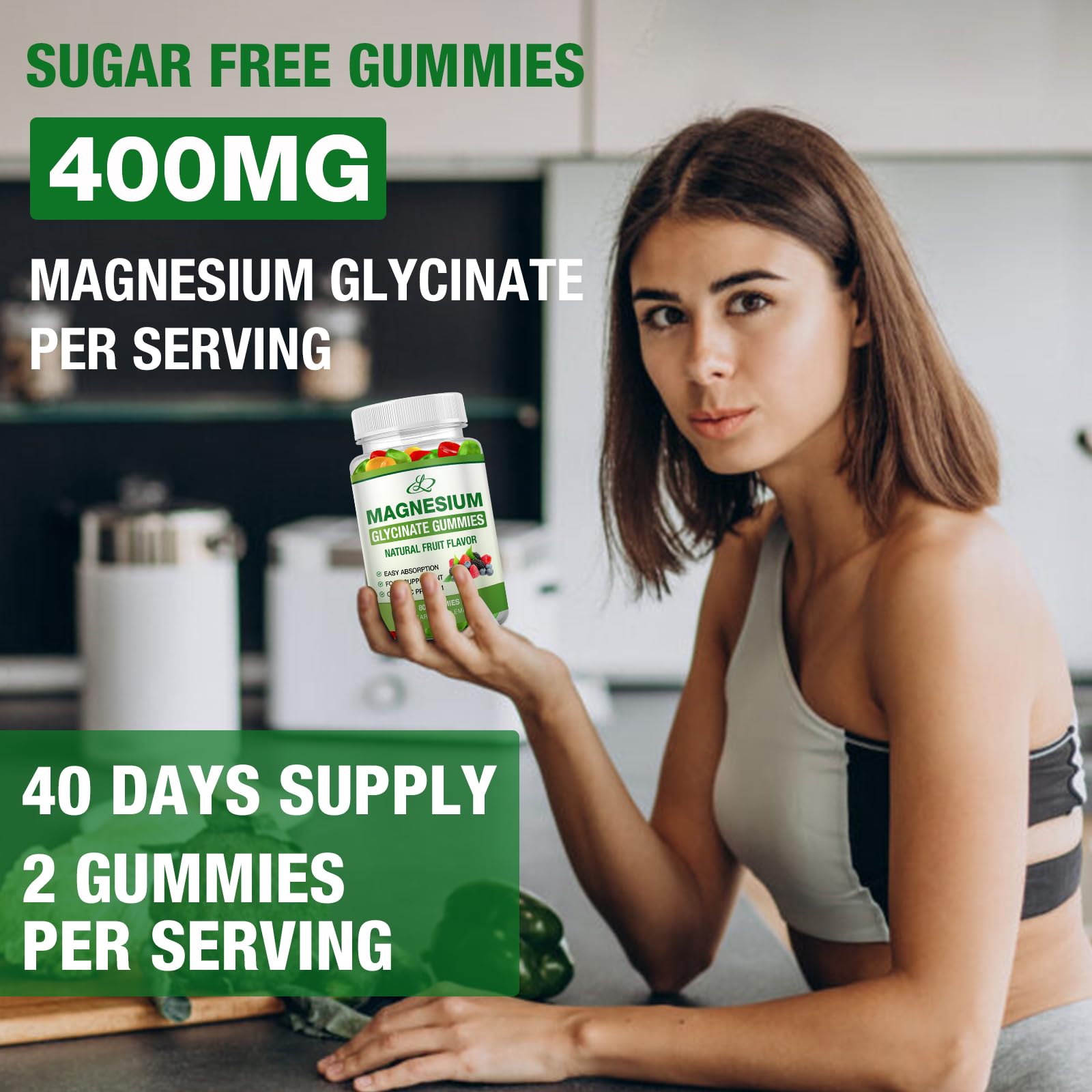 LOSSENGLE Magnesium Glycinate Gummies with fresh fruit