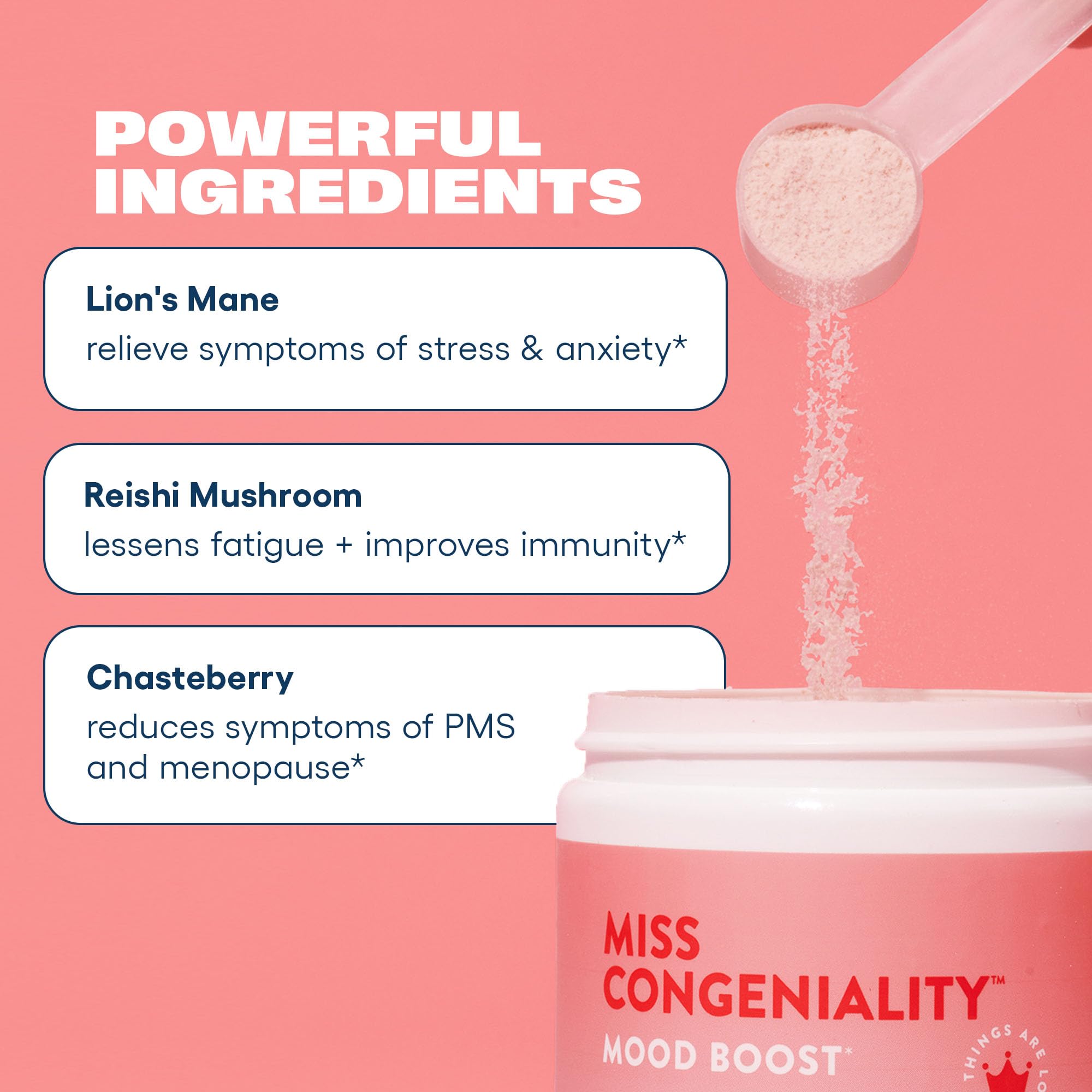 Love Sweat Fitness Miss Congeniality Adaptogen Powder mixed in coffee