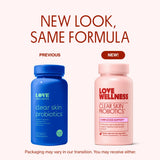 Love Wellness Clear Skin Probiotics 30 Capsules side view