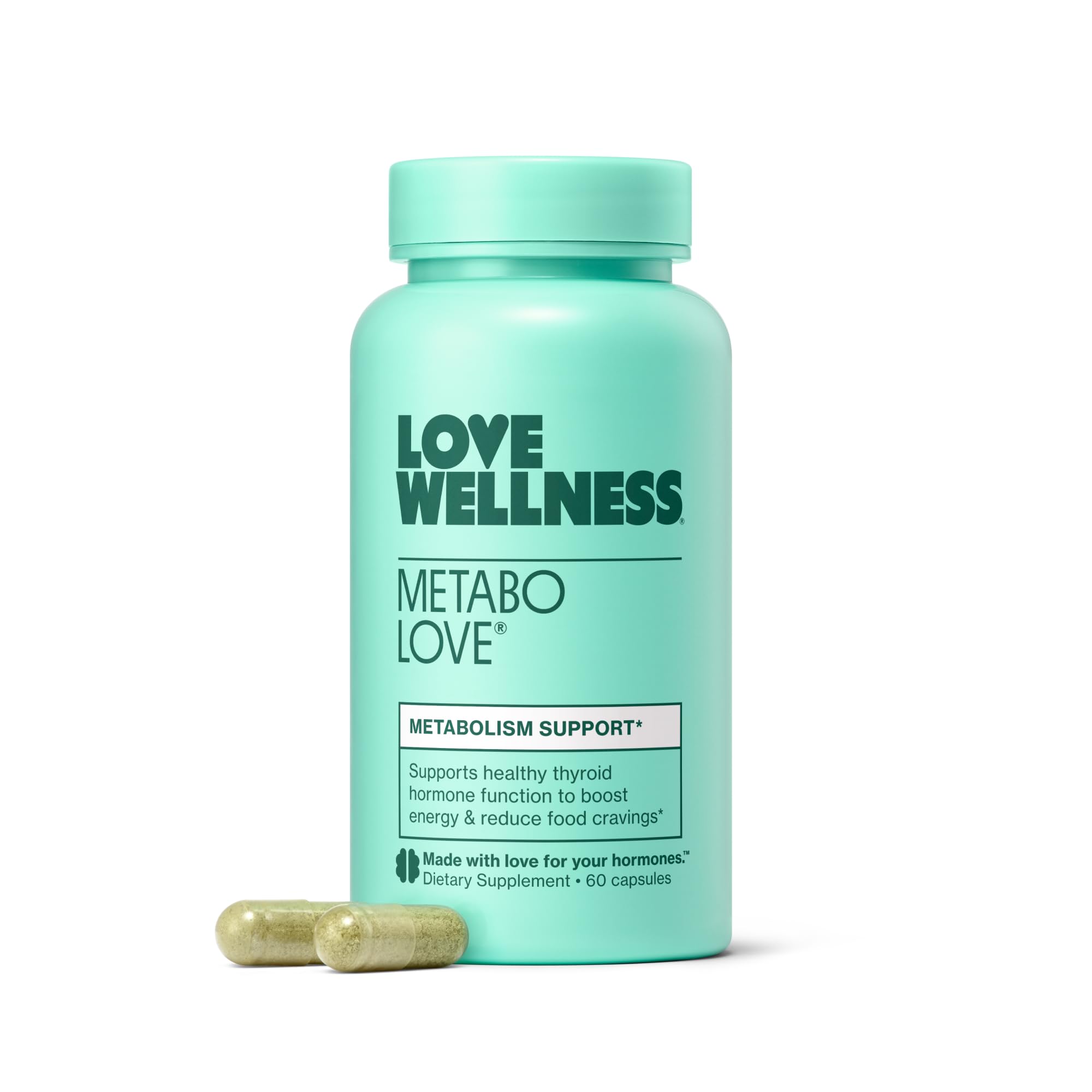 Love Wellness Daily Supplement front view with organic green tea and selenium