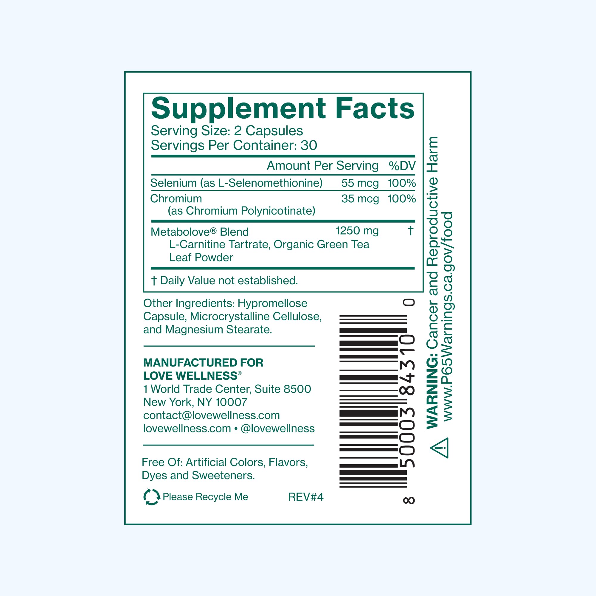 Love Wellness Daily Supplement lifestyle scene with a glass of water
