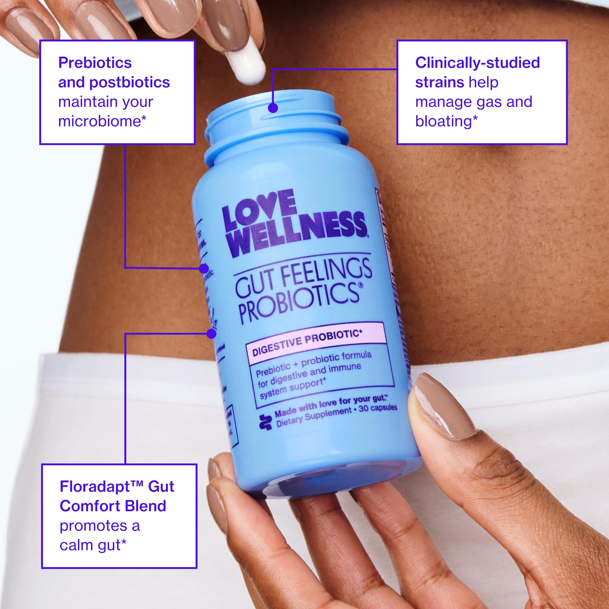 Love Wellness Gut Feelings Probiotic ingredients list