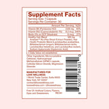 Love Wellness Healthy Hair Probiotics on a wooden table