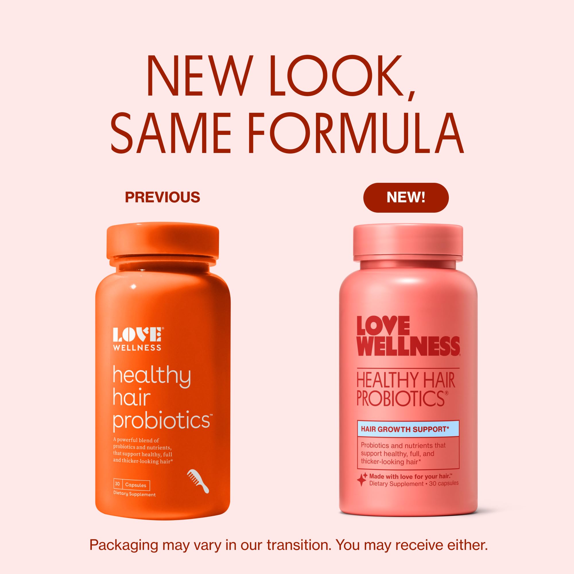 Love Wellness Healthy Hair Probiotics packaging side view