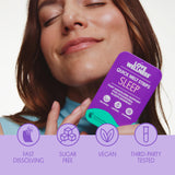 Love Wellness Quick Melt Sleep Strips opened with strips visible