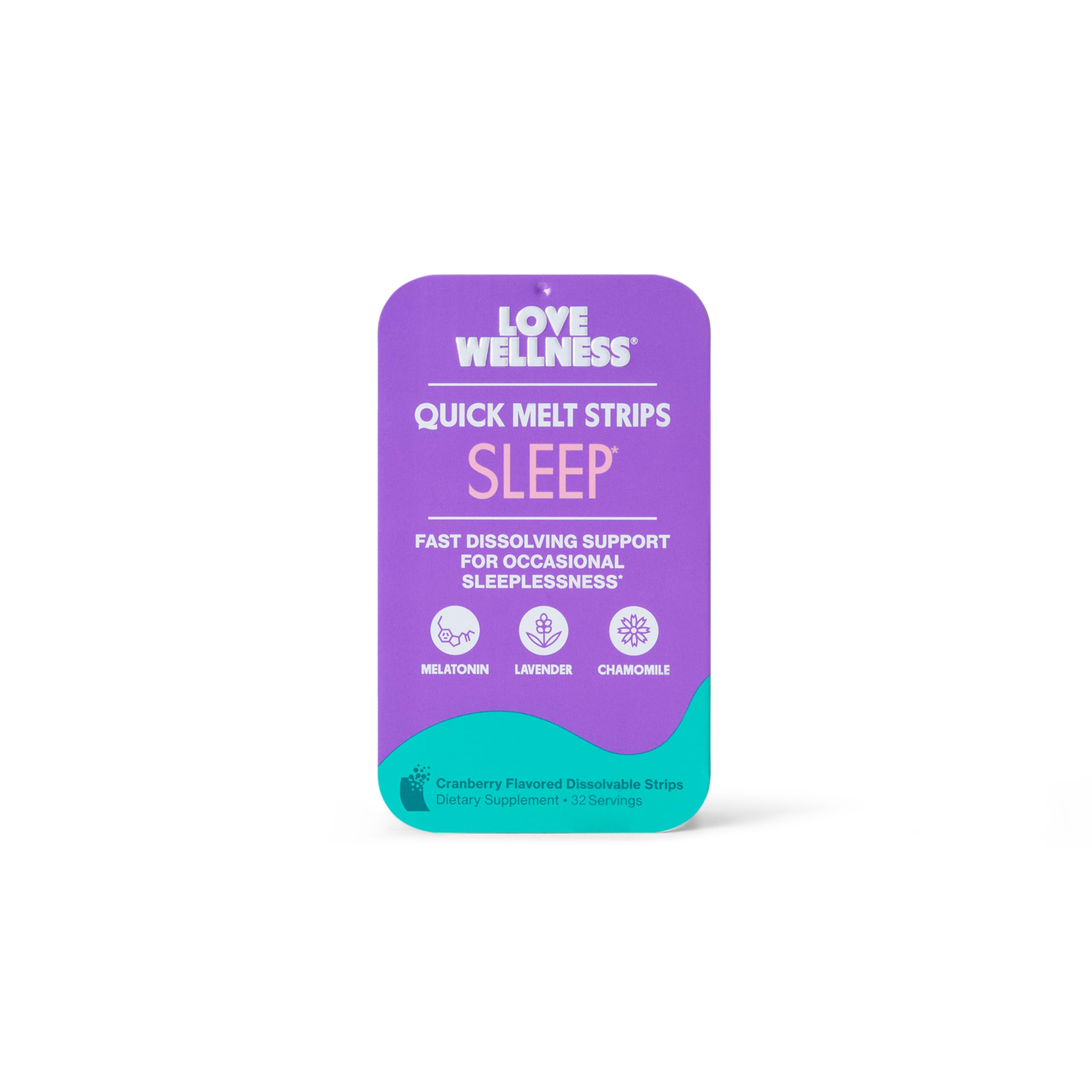 Love Wellness Quick Melt Sleep Strips packaging front view