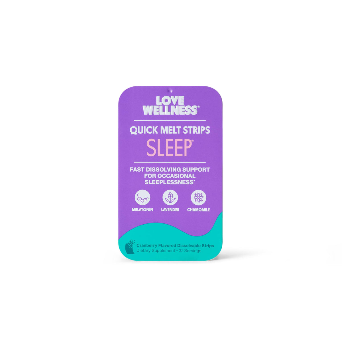 Love Wellness Quick Melt Sleep Strips packaging front view