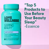 Love Wellness Sleeping Beauty capsules on a table