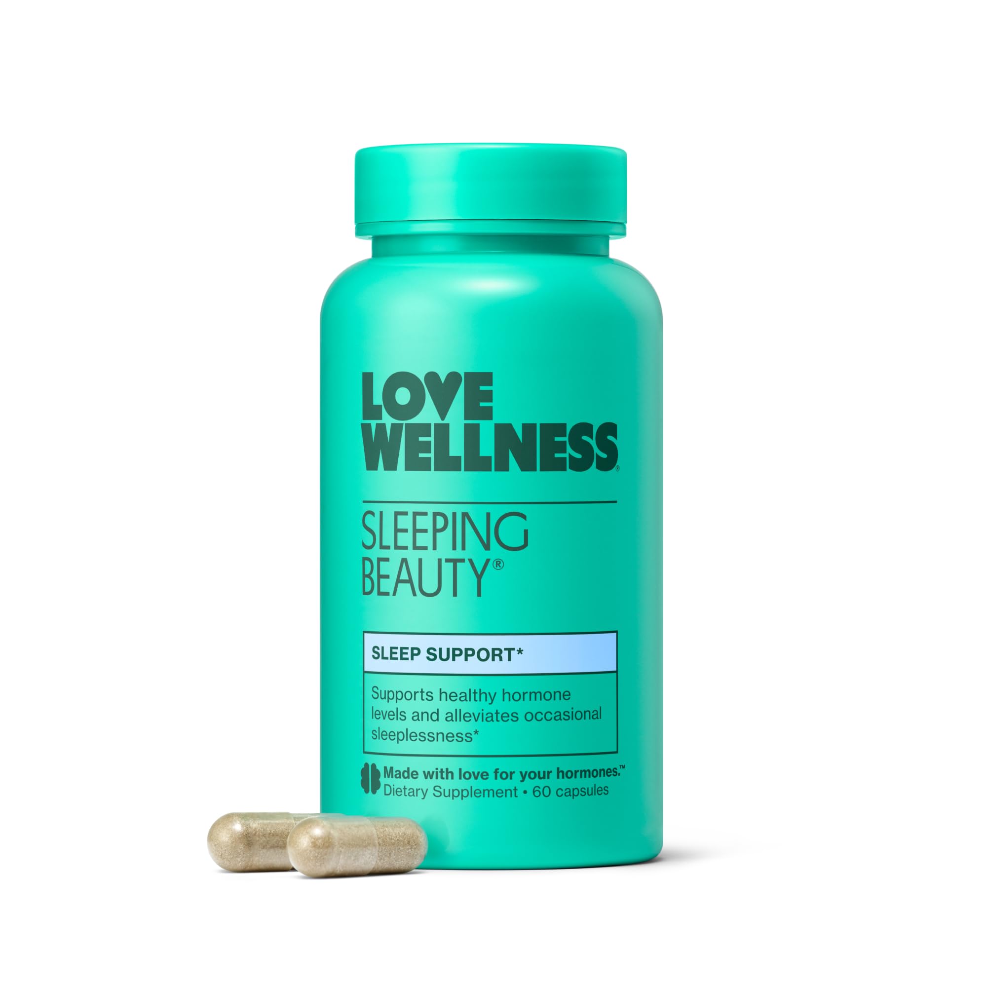 Love Wellness Sleeping Beauty supplement bottle front view