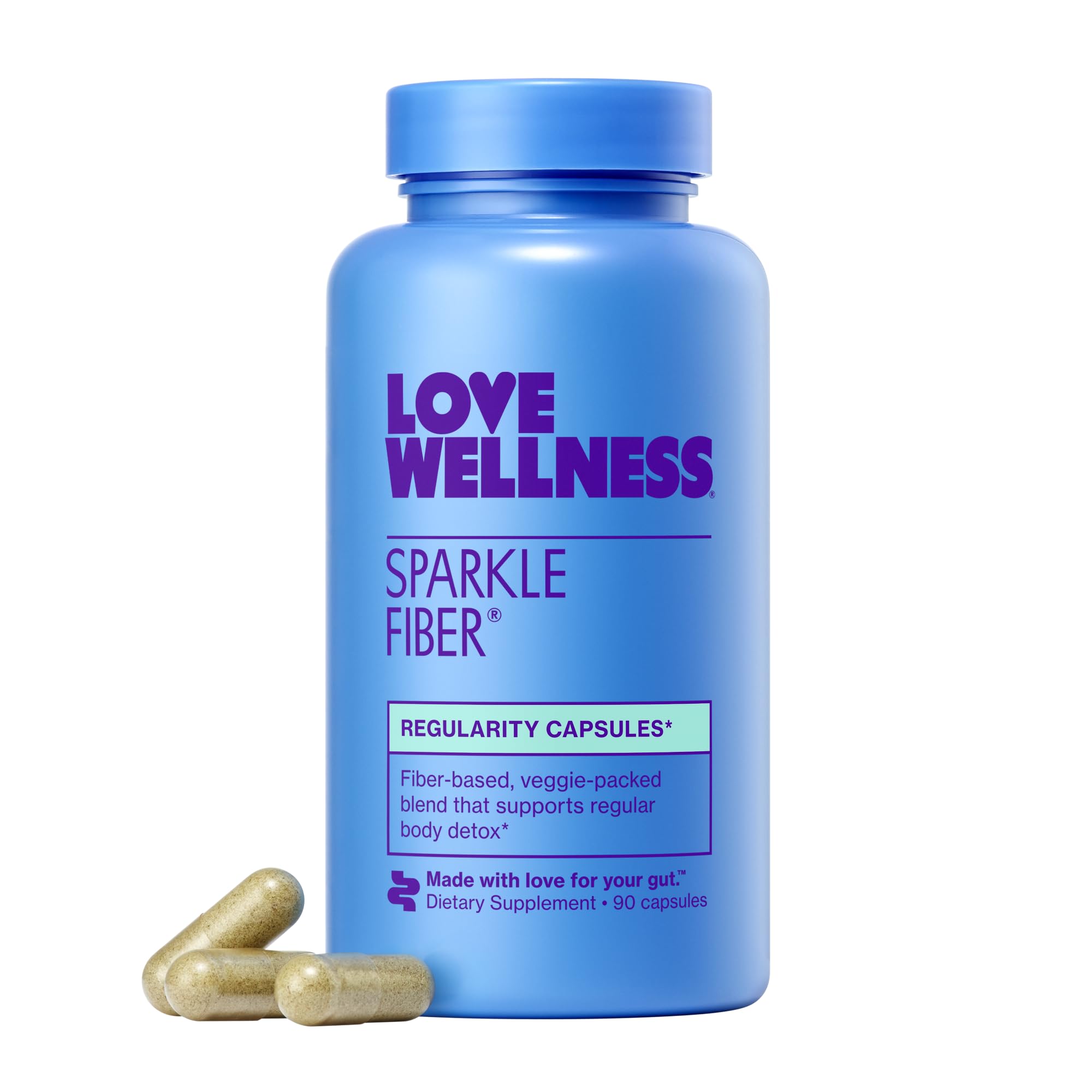 Love Wellness Sparkle Fiber 90 Capsules front view
