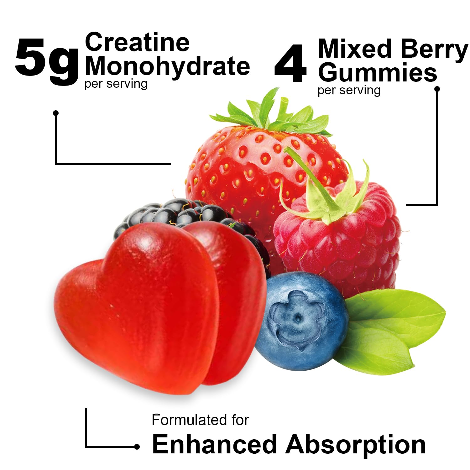 Loveable Bites Creatine Gummies mixed berry flavour