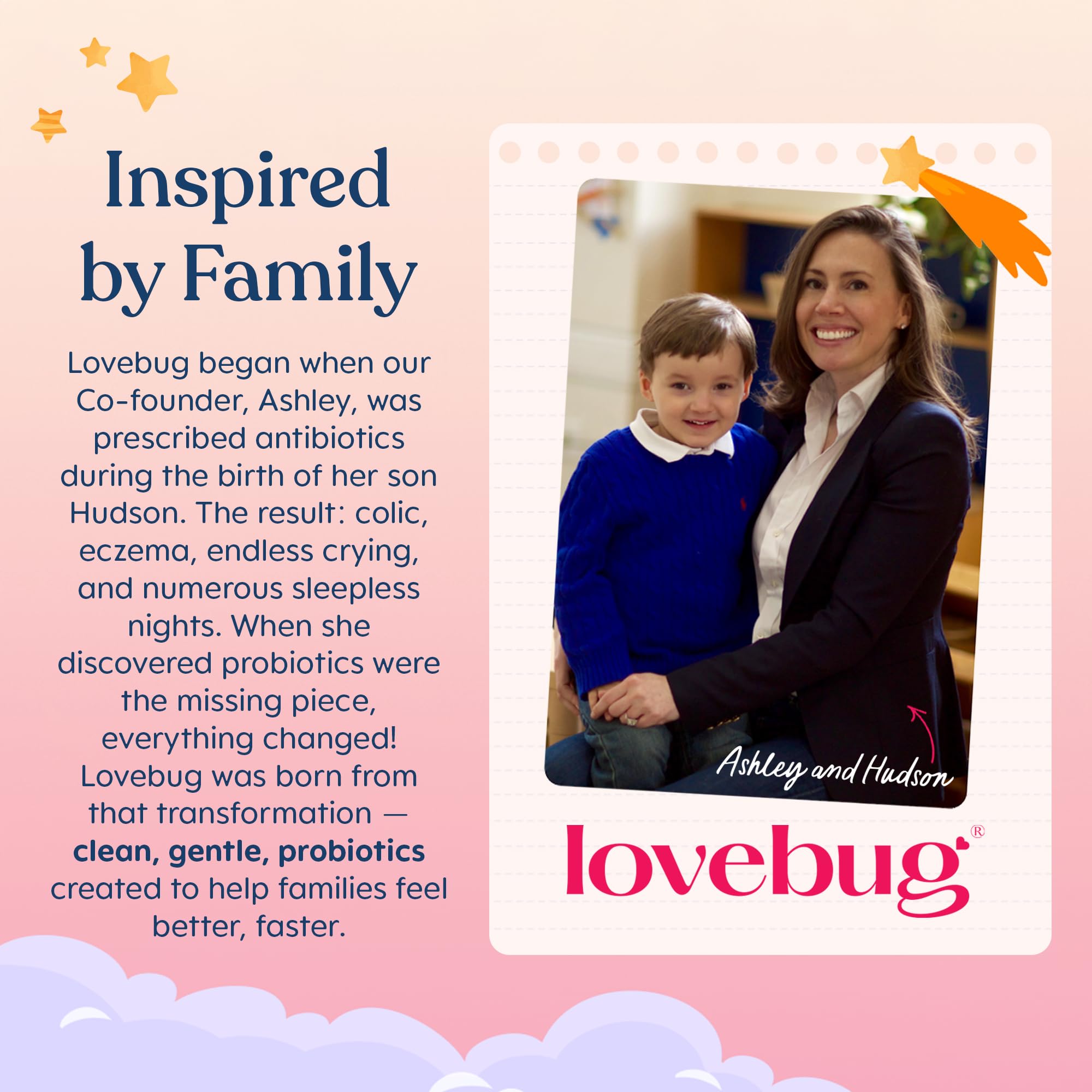 LOVEBUG Organic Strawberry Probiotic Gummies with fresh strawberries