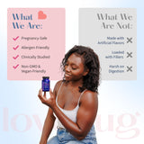 LOVEBUG Probiotics for Infants back view with nutritional information