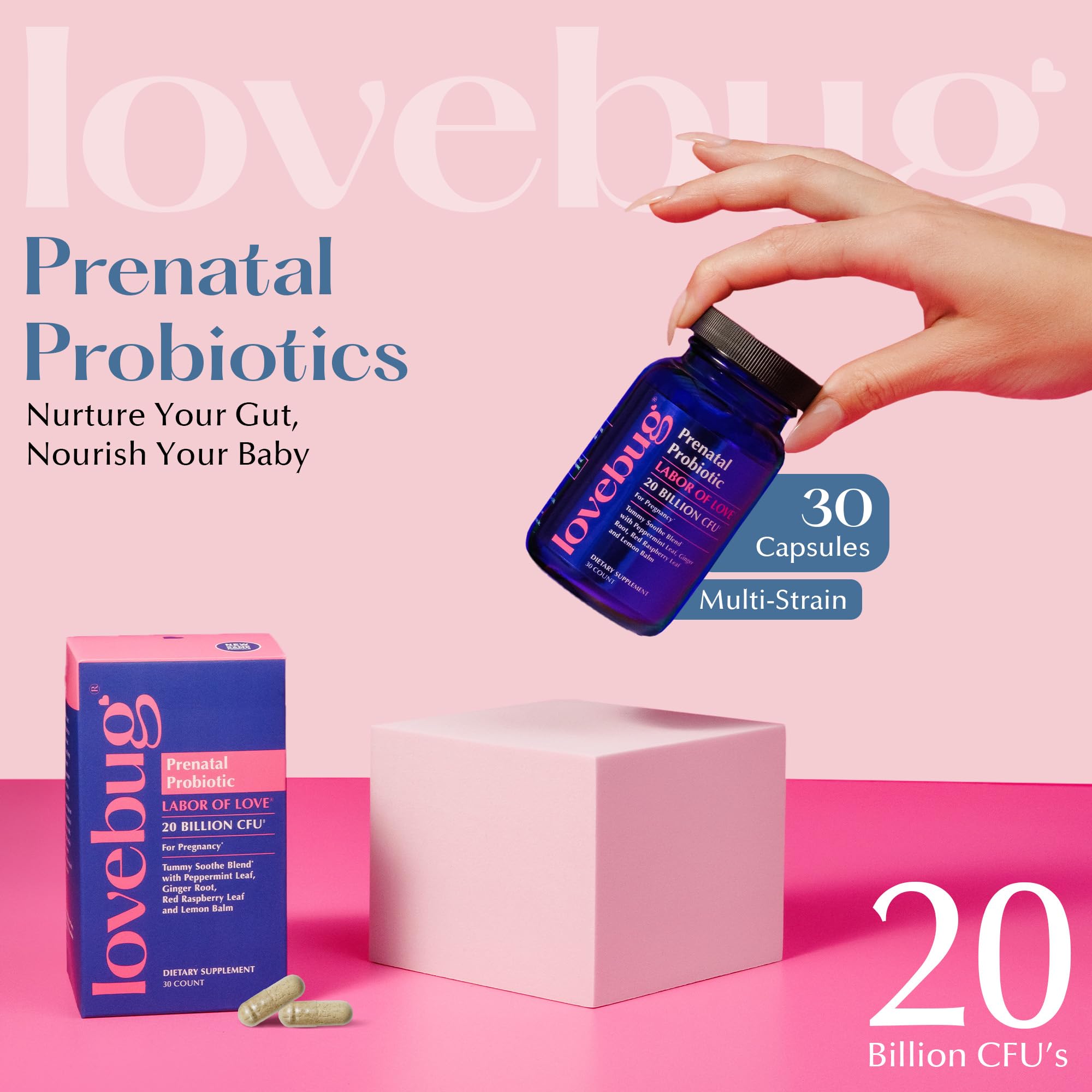 LOVEBUG Probiotics for Infants capsule close-up
