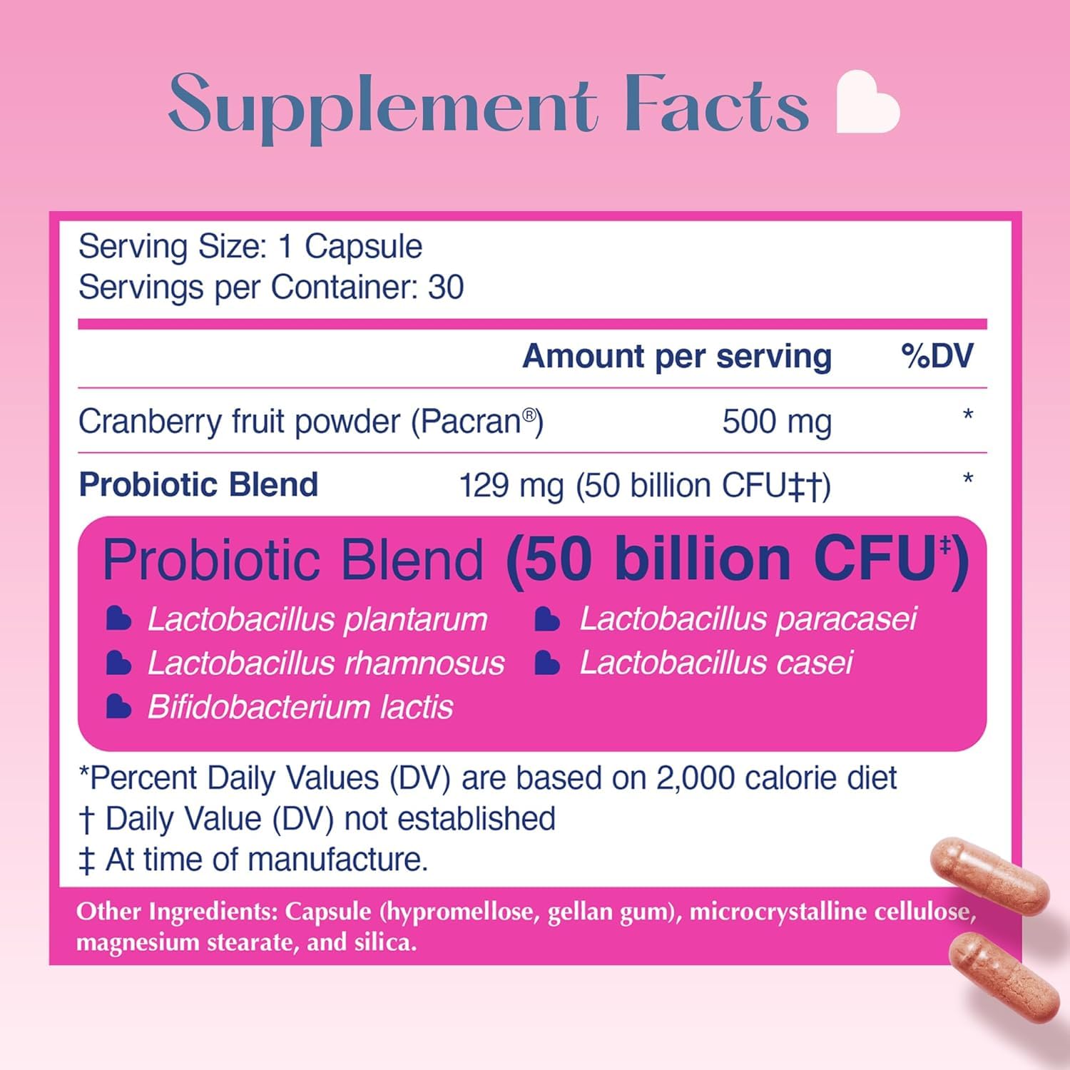 LOVEBUG Yeast & Vaginal Probiotics capsules in a hand
