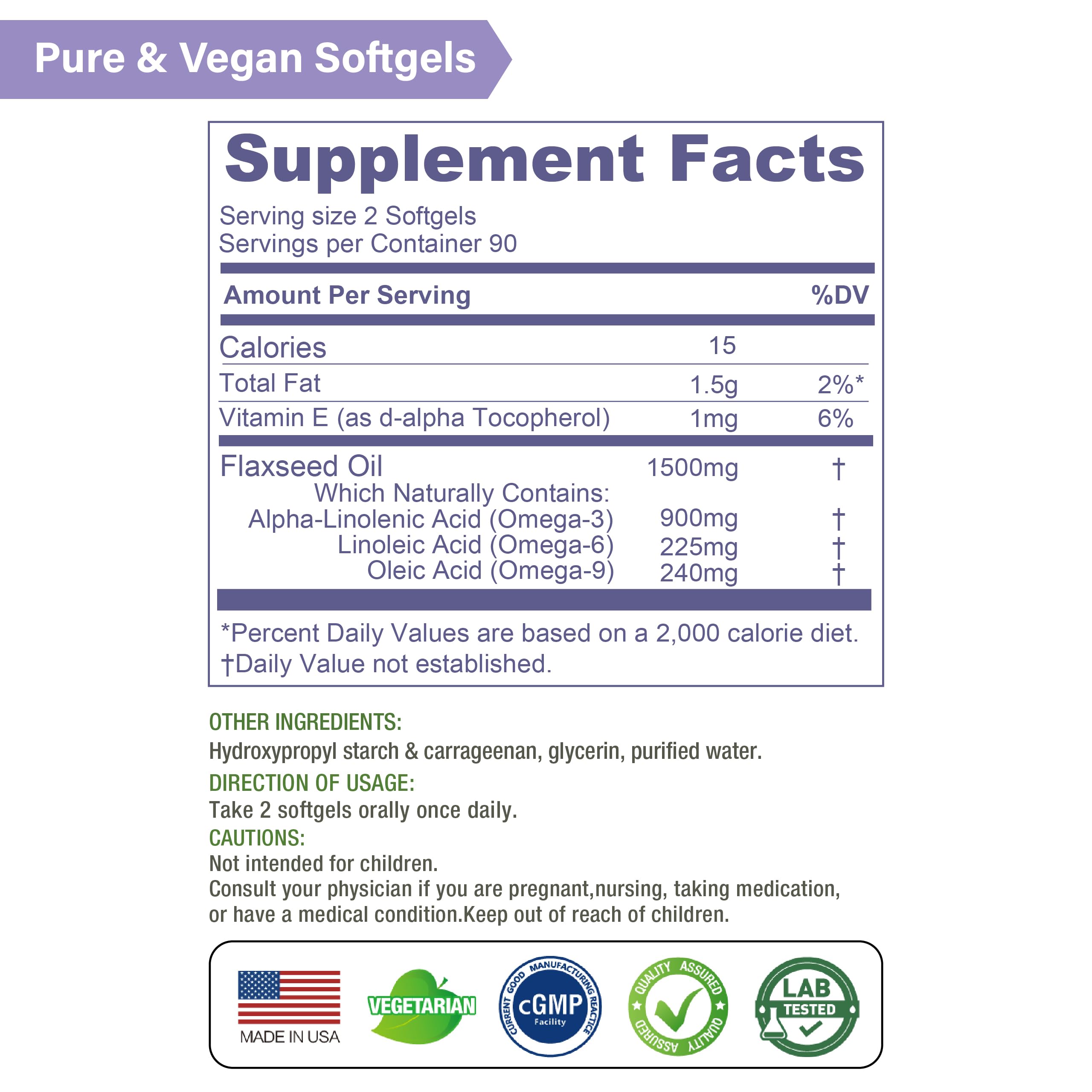 LOVITA Flaxseed Oil softgels in a hand