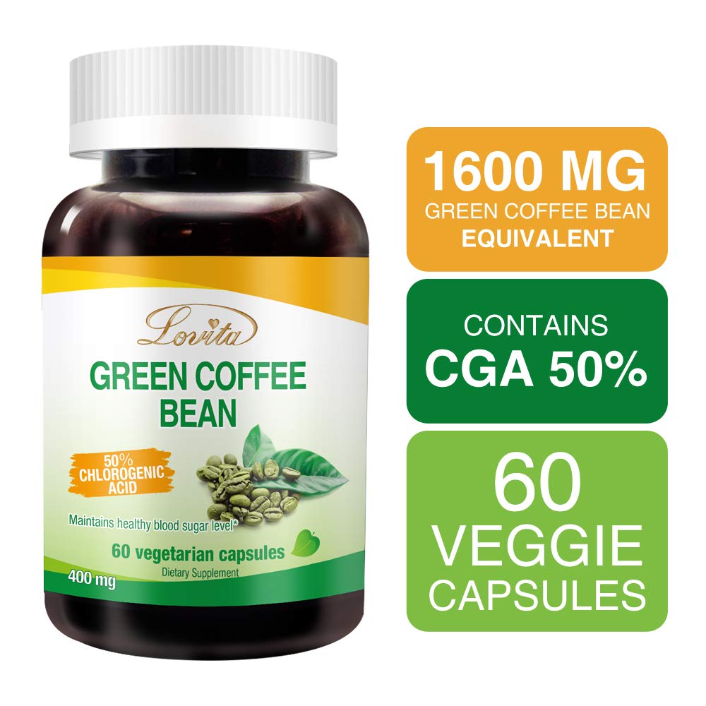 LOVITA Green Coffee Bean Extract capsules with measuring spoon