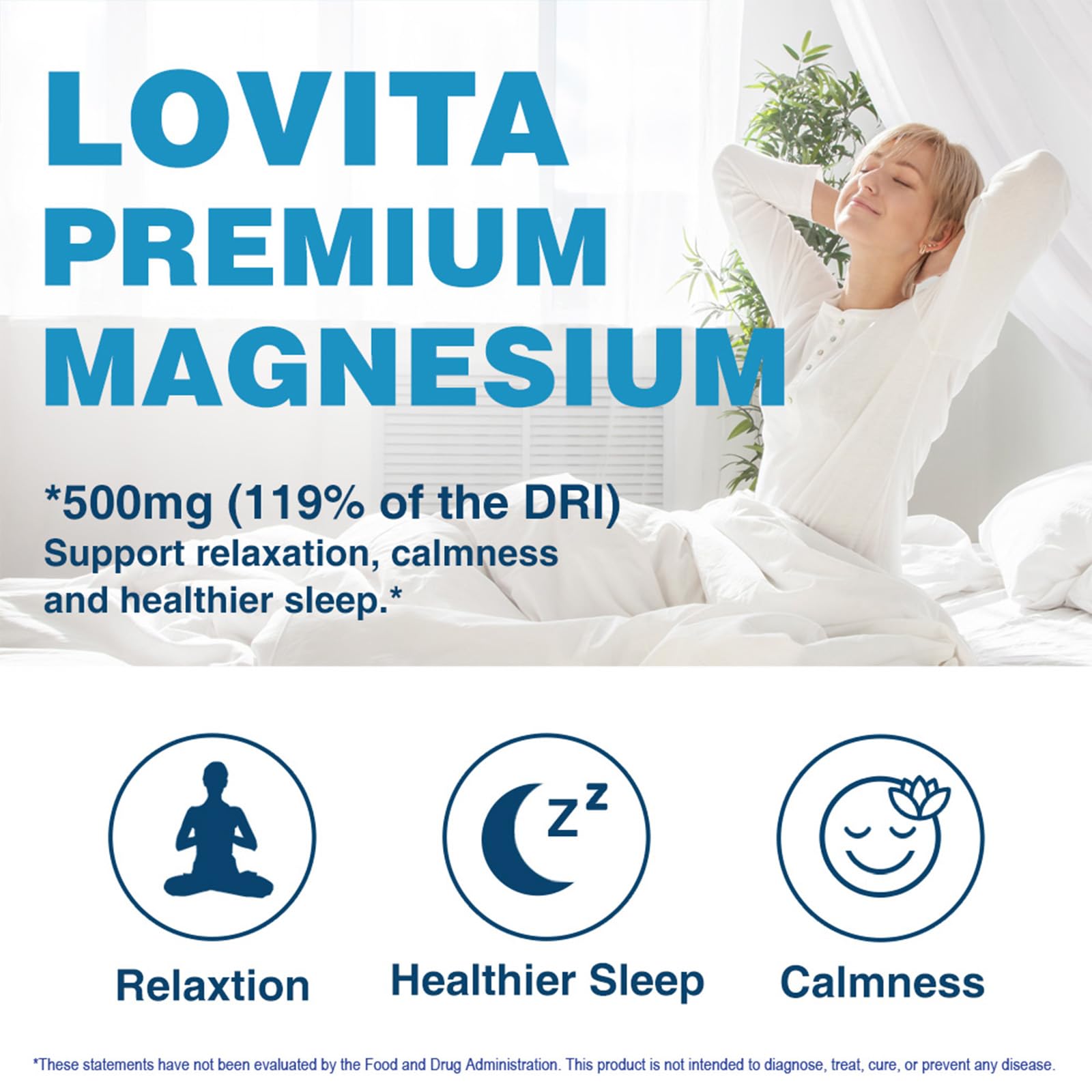 LOVITA Magnesium Capsules 500mg capsules in hand