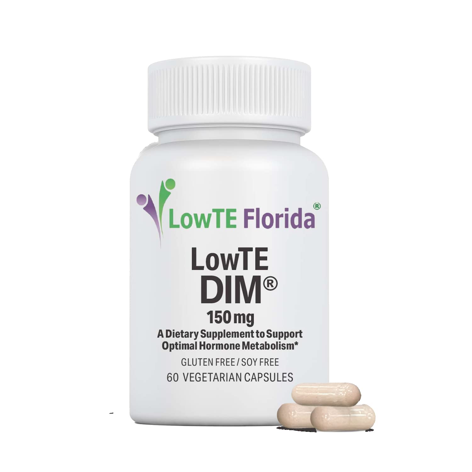 LowTE Florida DIM Supplement 150mg side view showing label