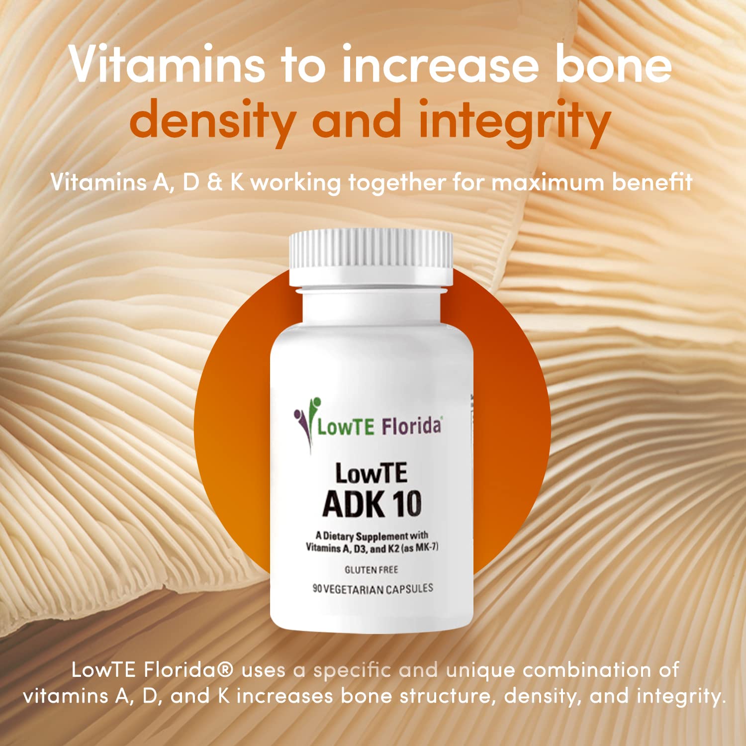 LowTE Florida Vitamins A, D & K Supplement in lifestyle setting