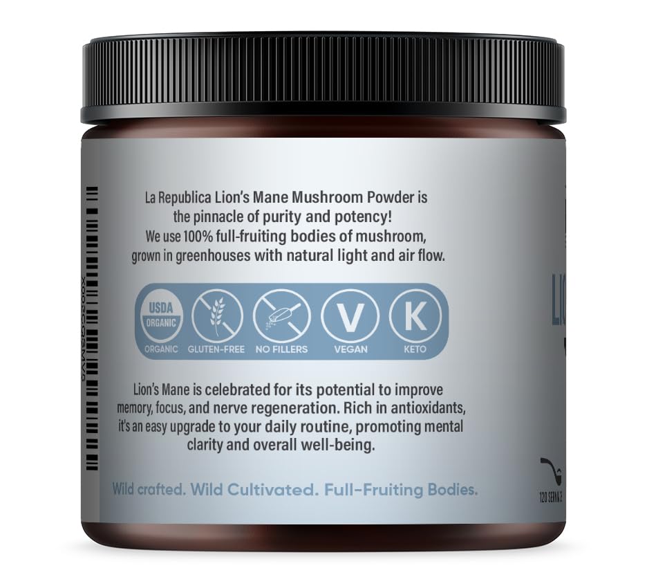 LRLA SUPERFOODS Lion’s Mane Mushroom Powder packaging