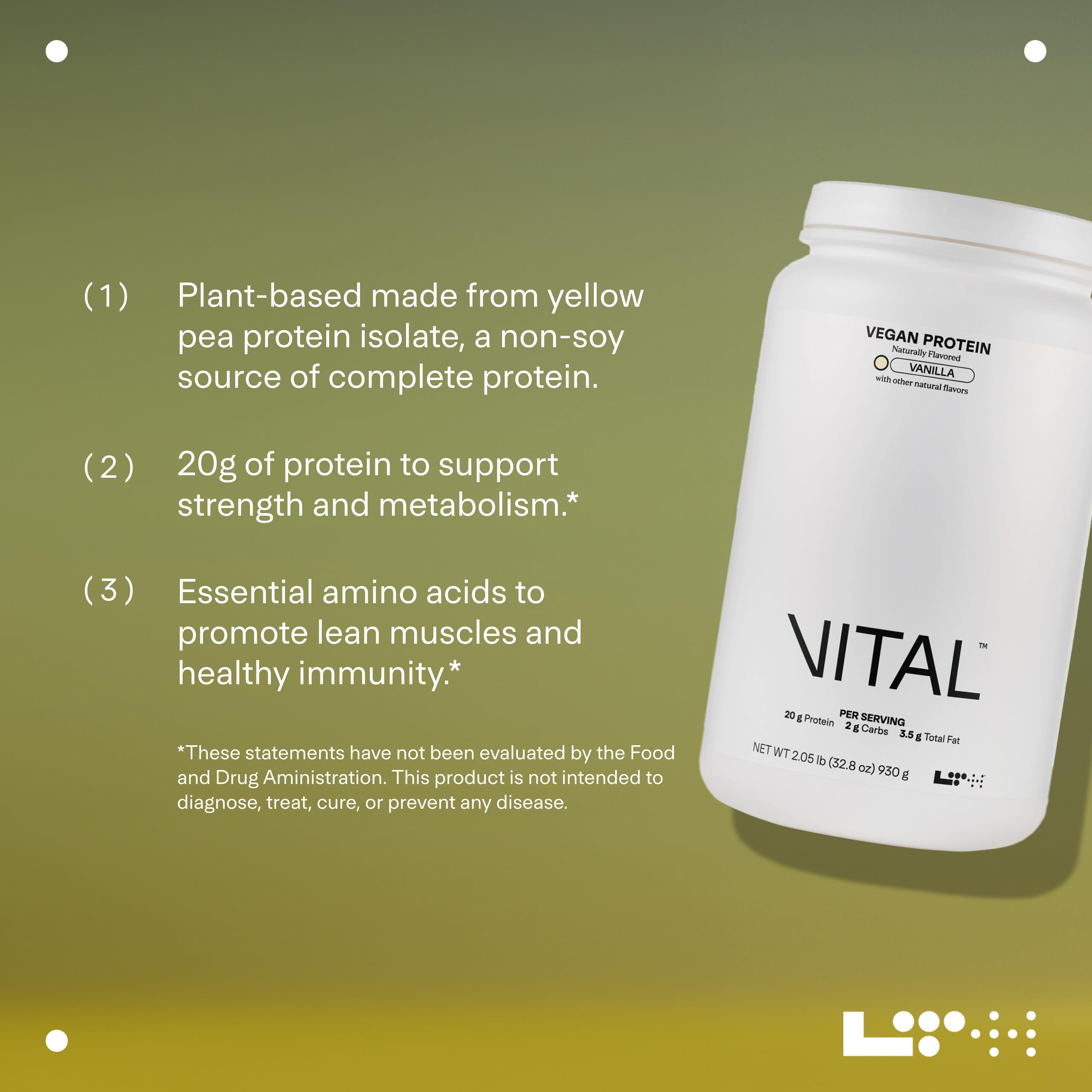 LTH Vital Vegan Protein Powder ingredients list