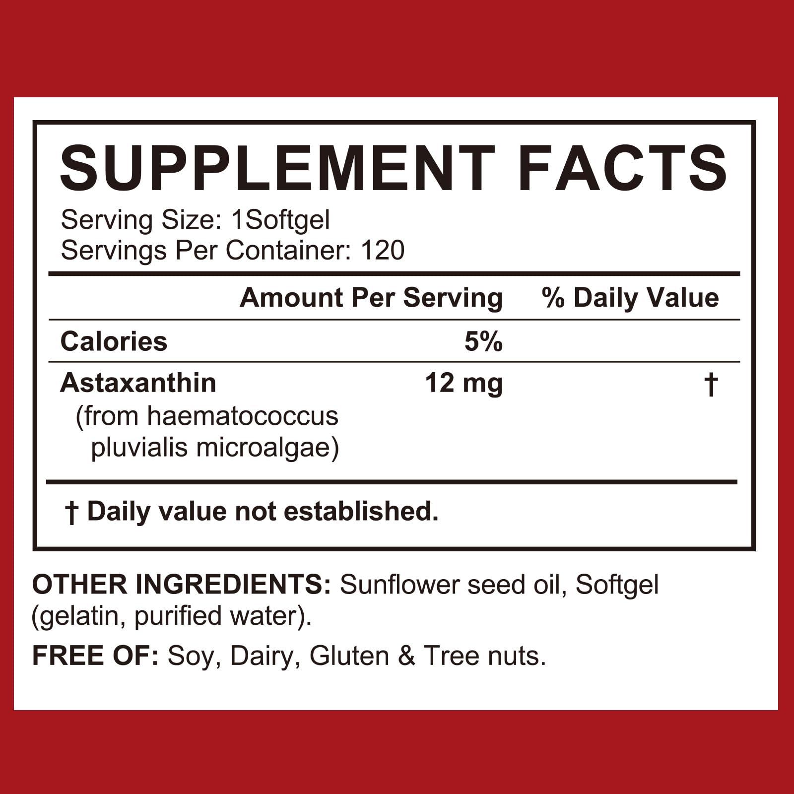 LTQXGT Astaxanthin 120-count for four-month supply