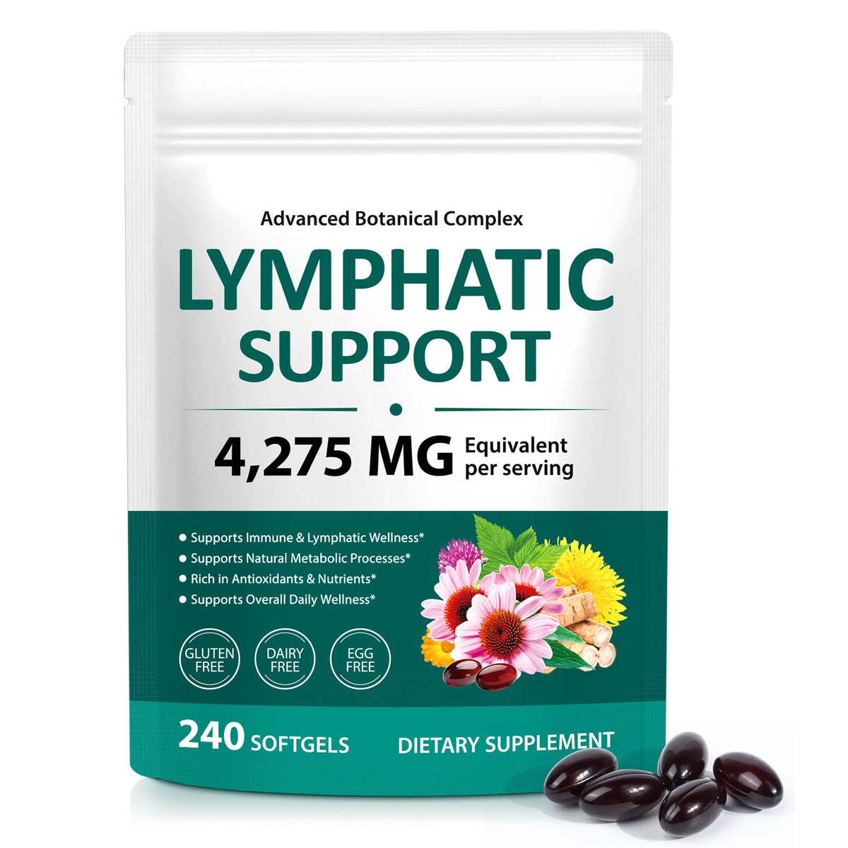 LTQXGT Echinacea Herbal Supplement 60 softgels front view