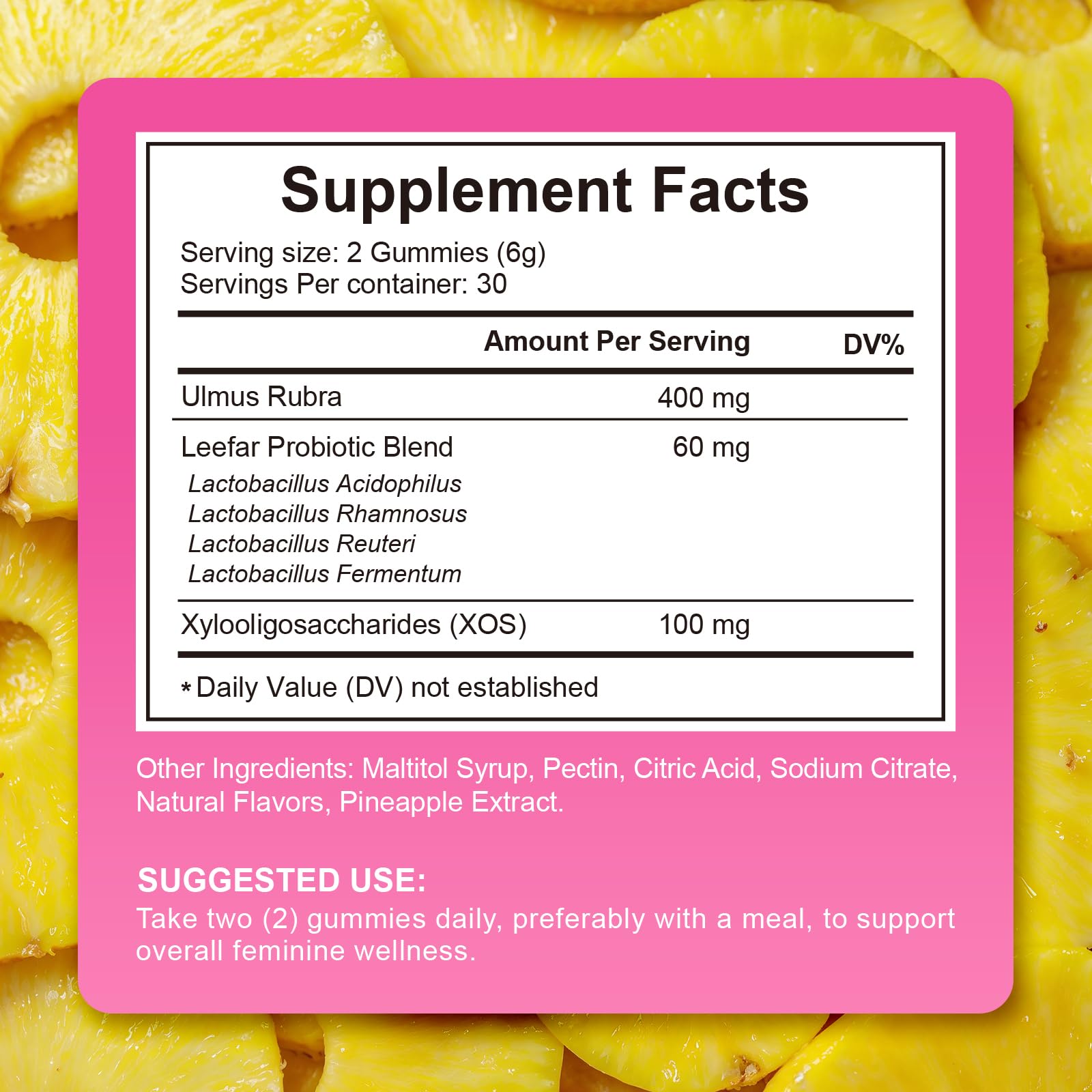 LTQXGT Probiotic Gummies for Women packaging side view