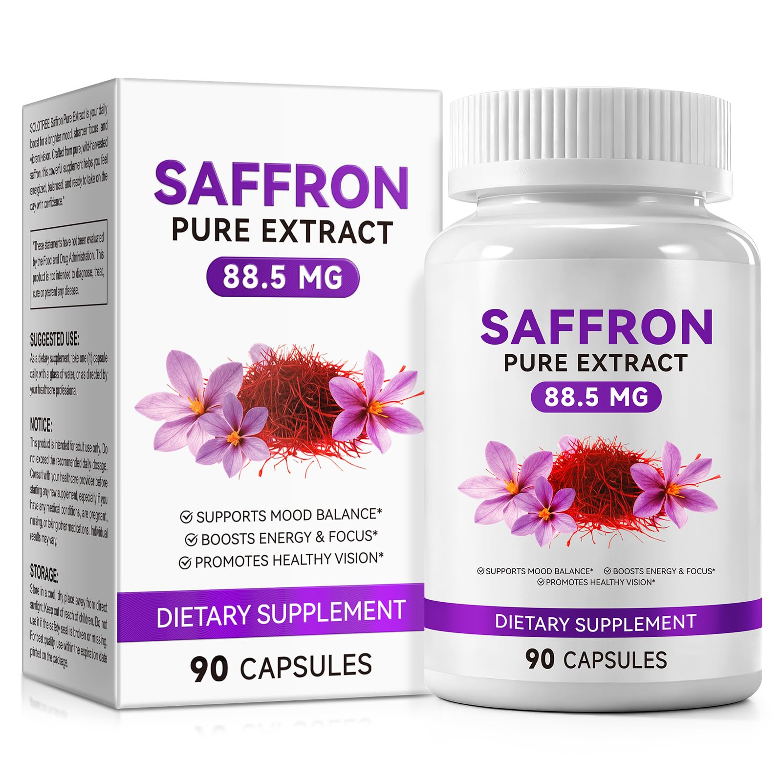 LTQXGT Saffron Supplements 30 Capsules front view