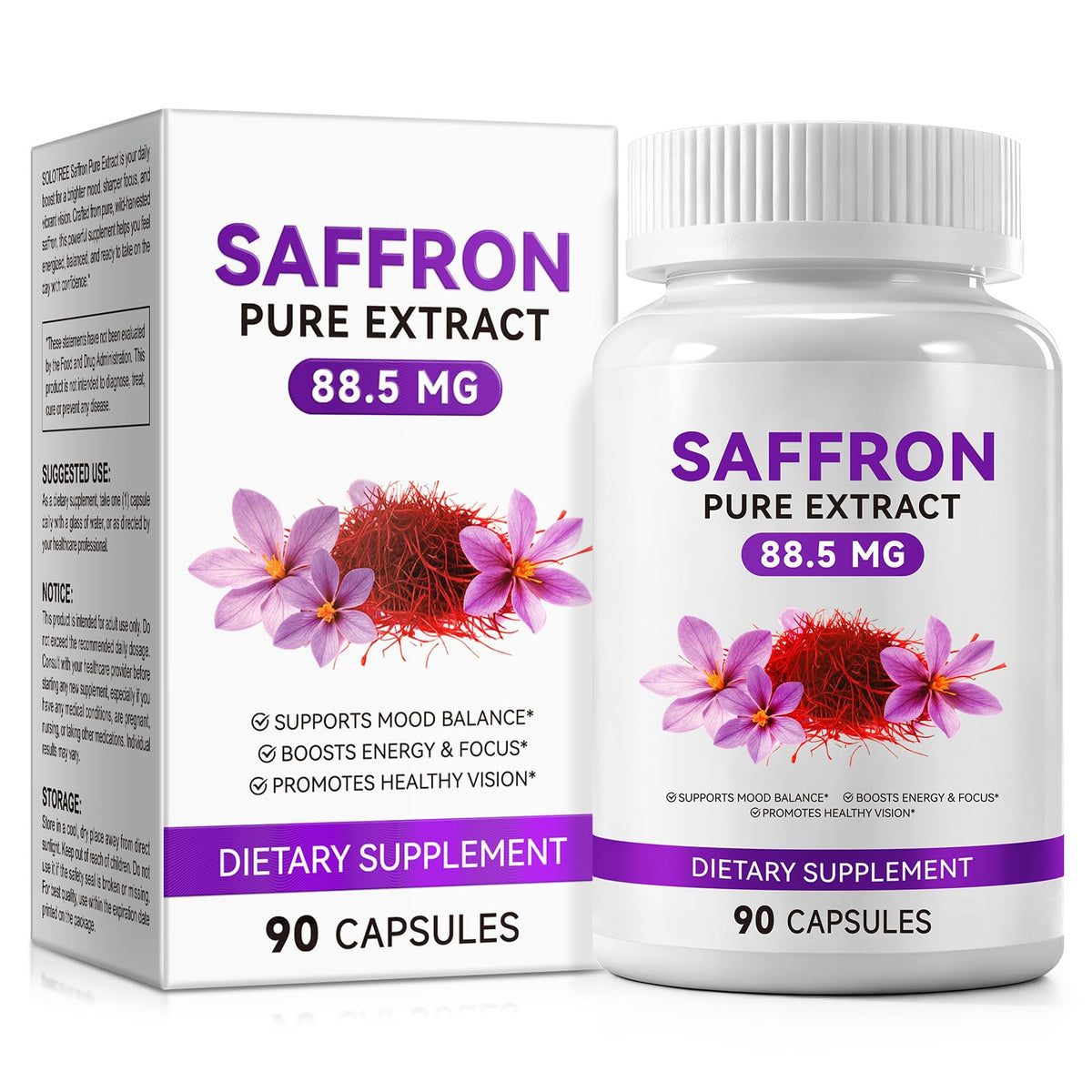 LTQXGT Saffron Supplements 30 Capsules front view