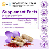 LTQXGT Saffron Supplements bottle side view