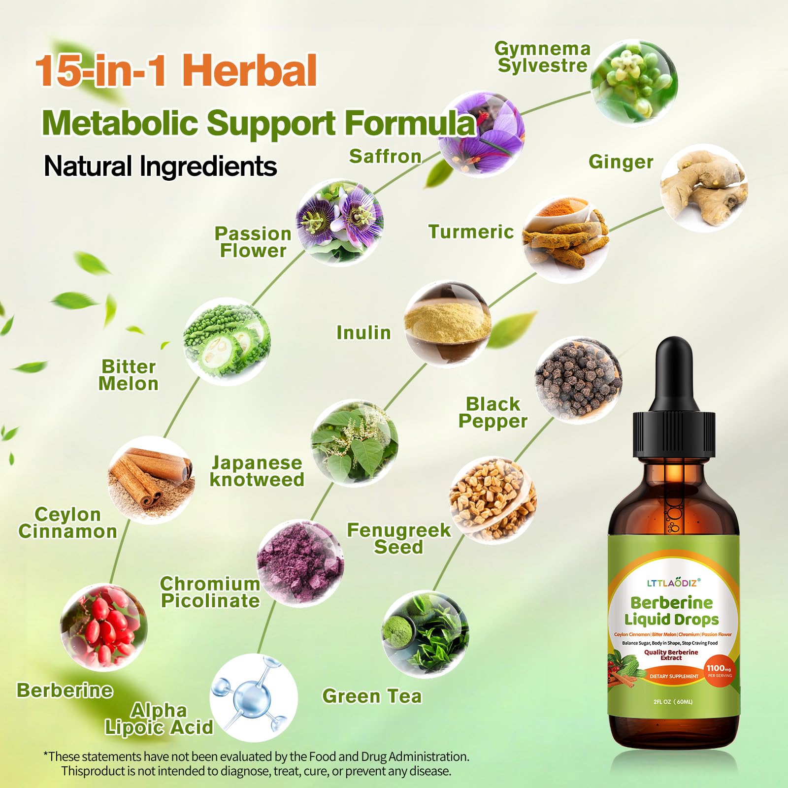 LTTLAODIZ Berberine Drops with herbal ingredients