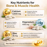 LUAL Calcium Magnesium Zinc D3 Supplement caplets close-up
