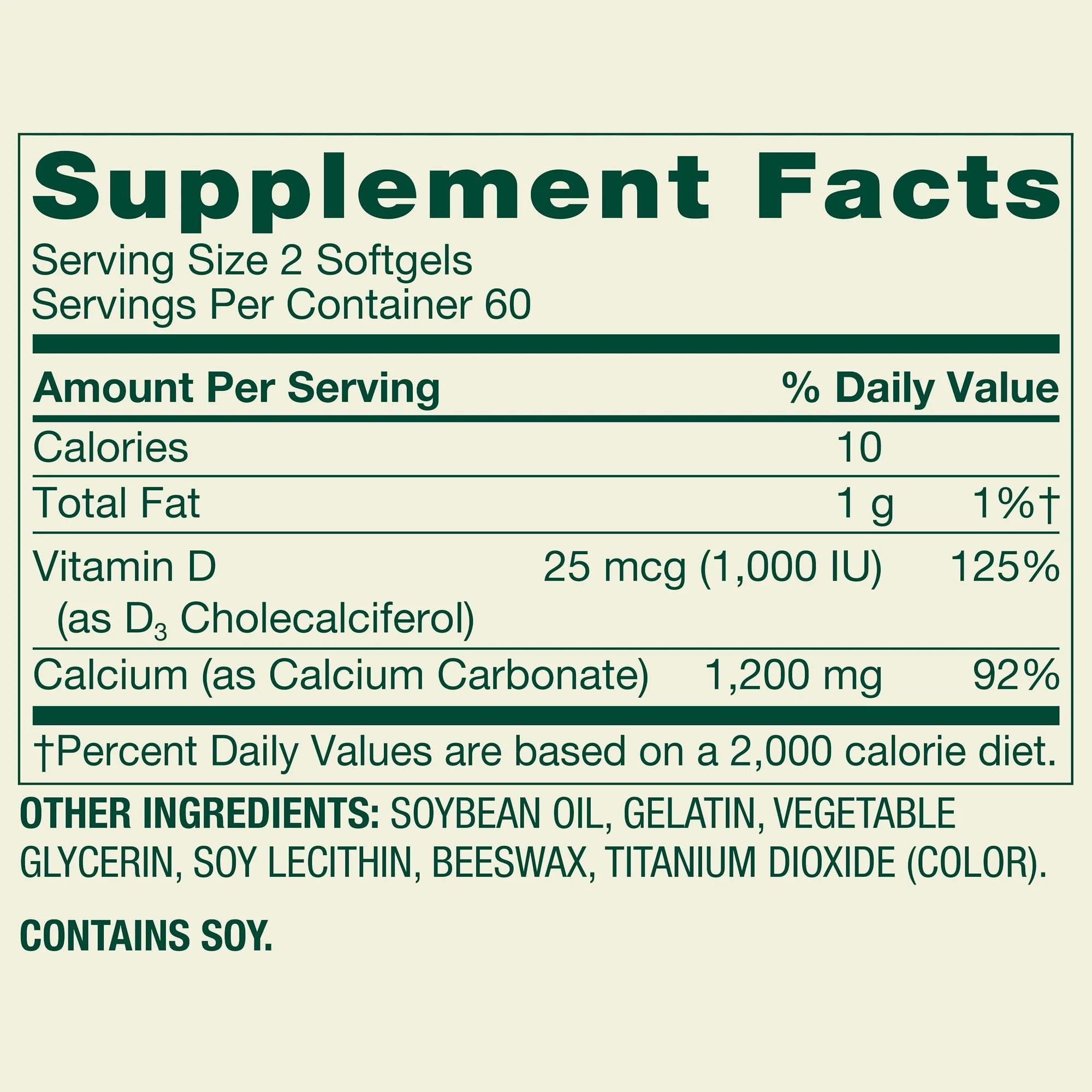 LUAL Calcium + Vitamin D3 Softgels capsules in a glass