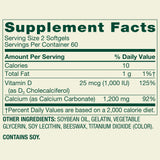 LUAL Calcium + Vitamin D3 Softgels capsules in a glass