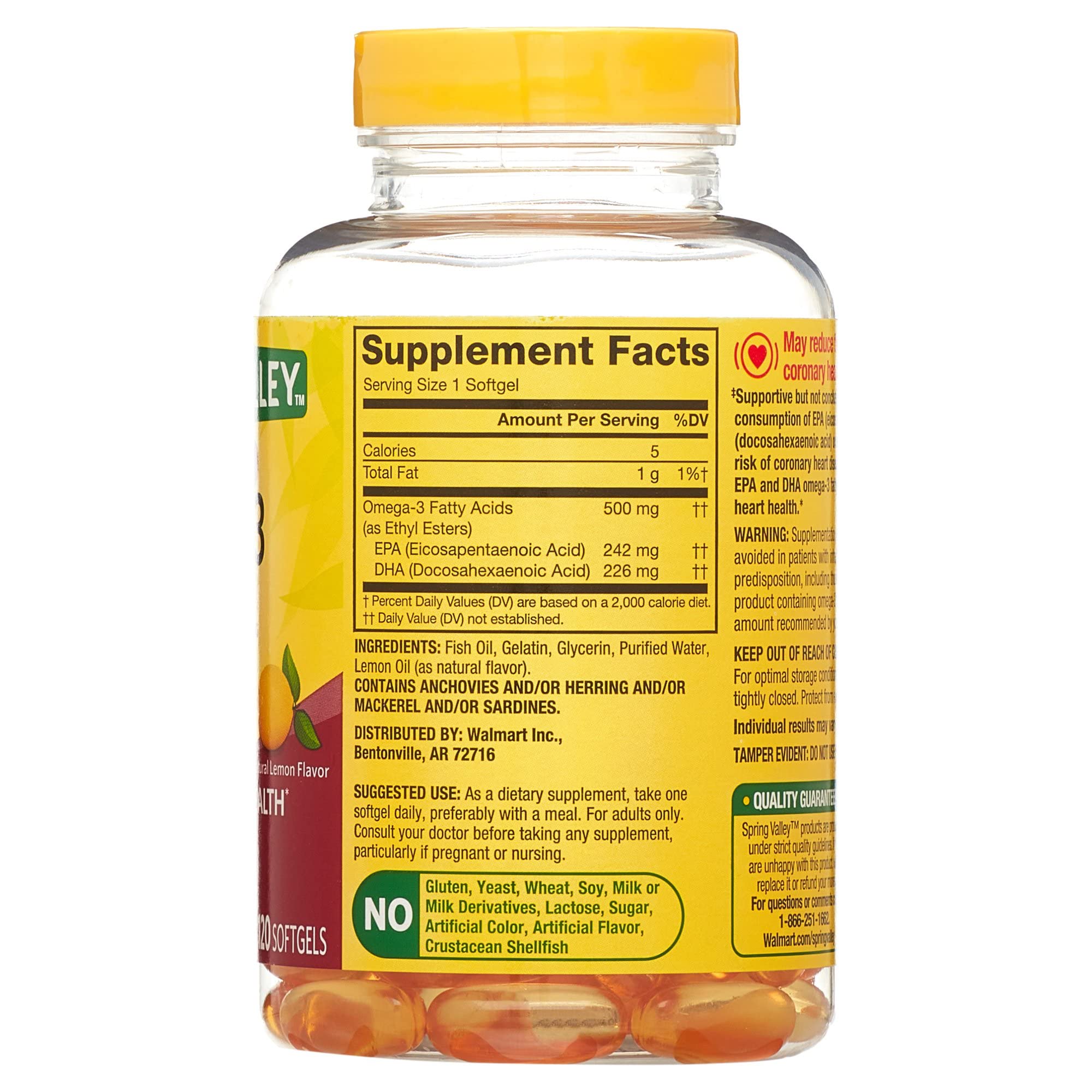 LUAL Fish Oil Omega-3 softgel capsules with health supplements