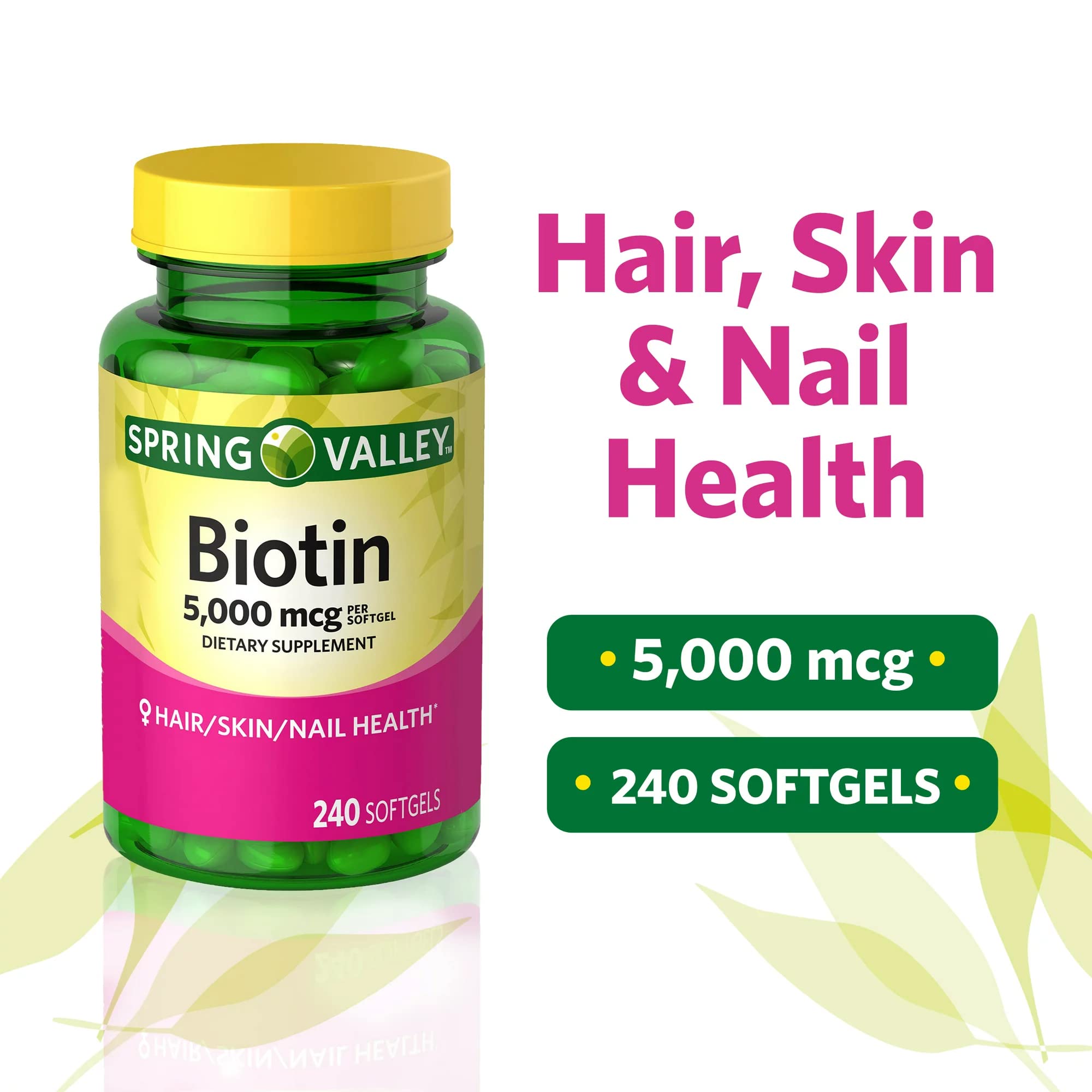 LUAL Hair, Skin & Nails Supplement bottle side view