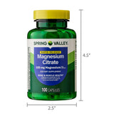LUAL Magnesium Citrate Supplement 100mg back view with ingredient list