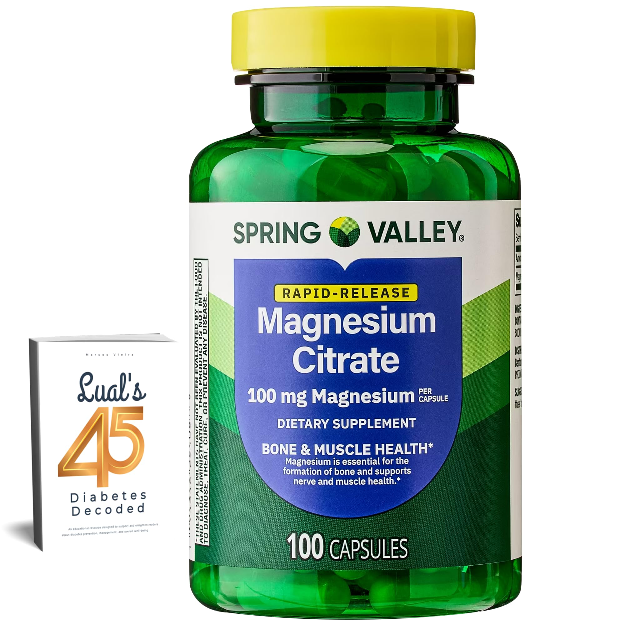 LUAL Magnesium Citrate Supplement 100mg front view with packaging