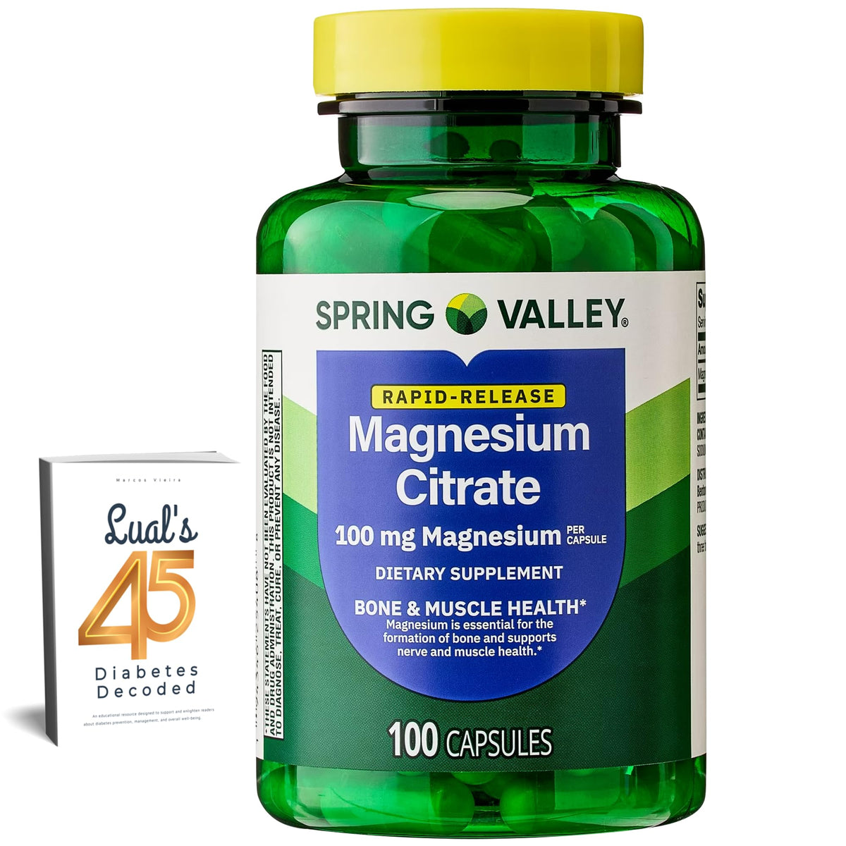 LUAL Magnesium Citrate Supplement 100mg front view with packaging